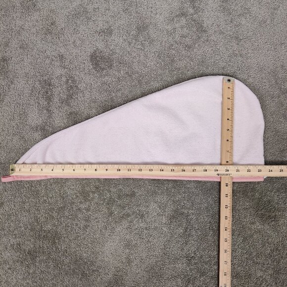 SPA Solutions Women's Hair Towel Wrap with Button Closure In Pink Powder Color - Picture 6 of 7